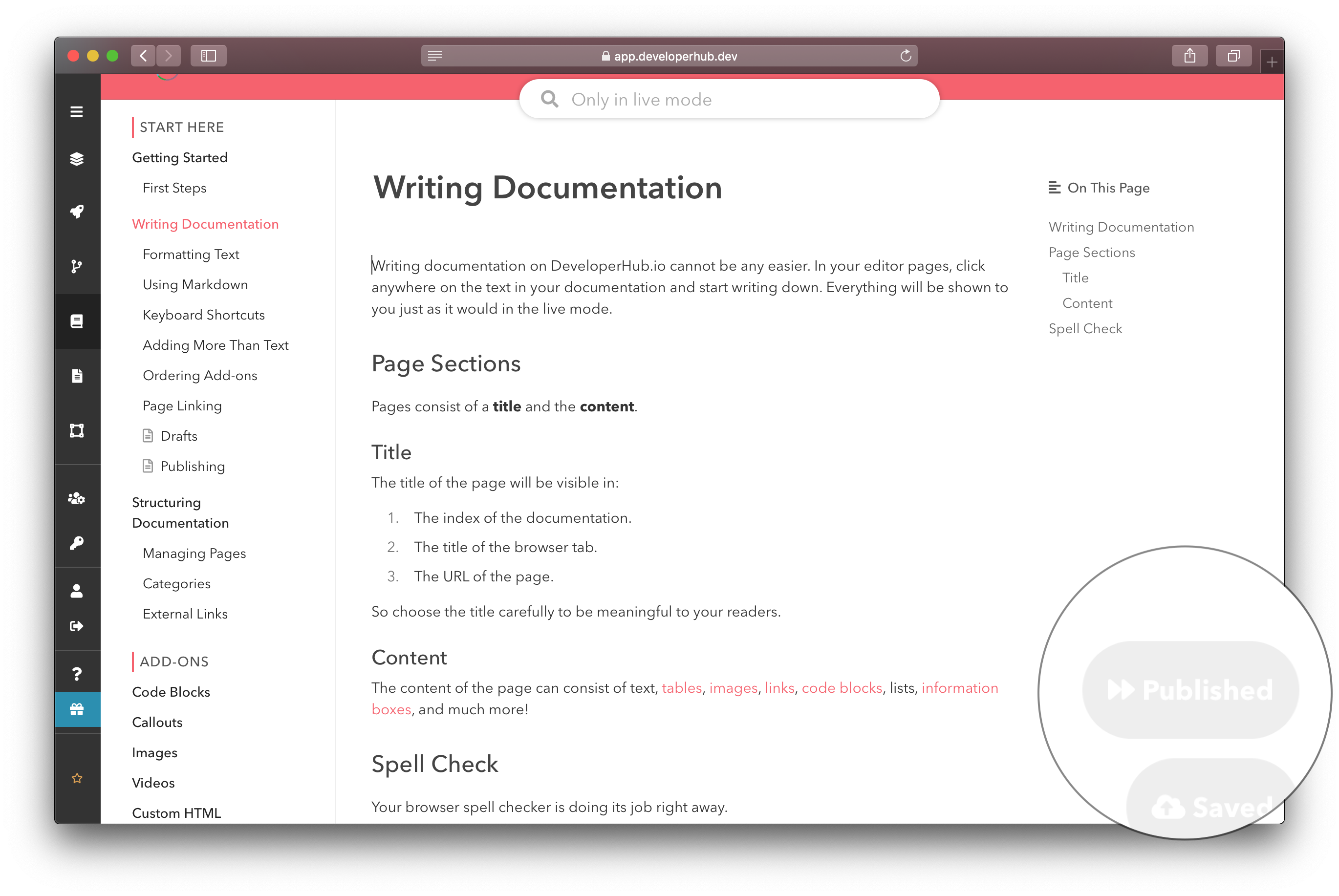 Published page