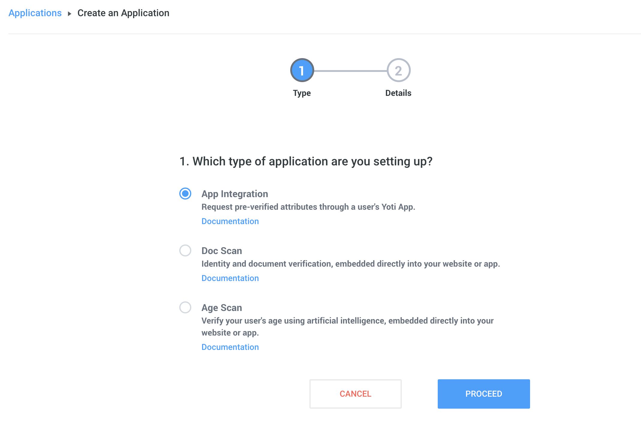 Creating an application