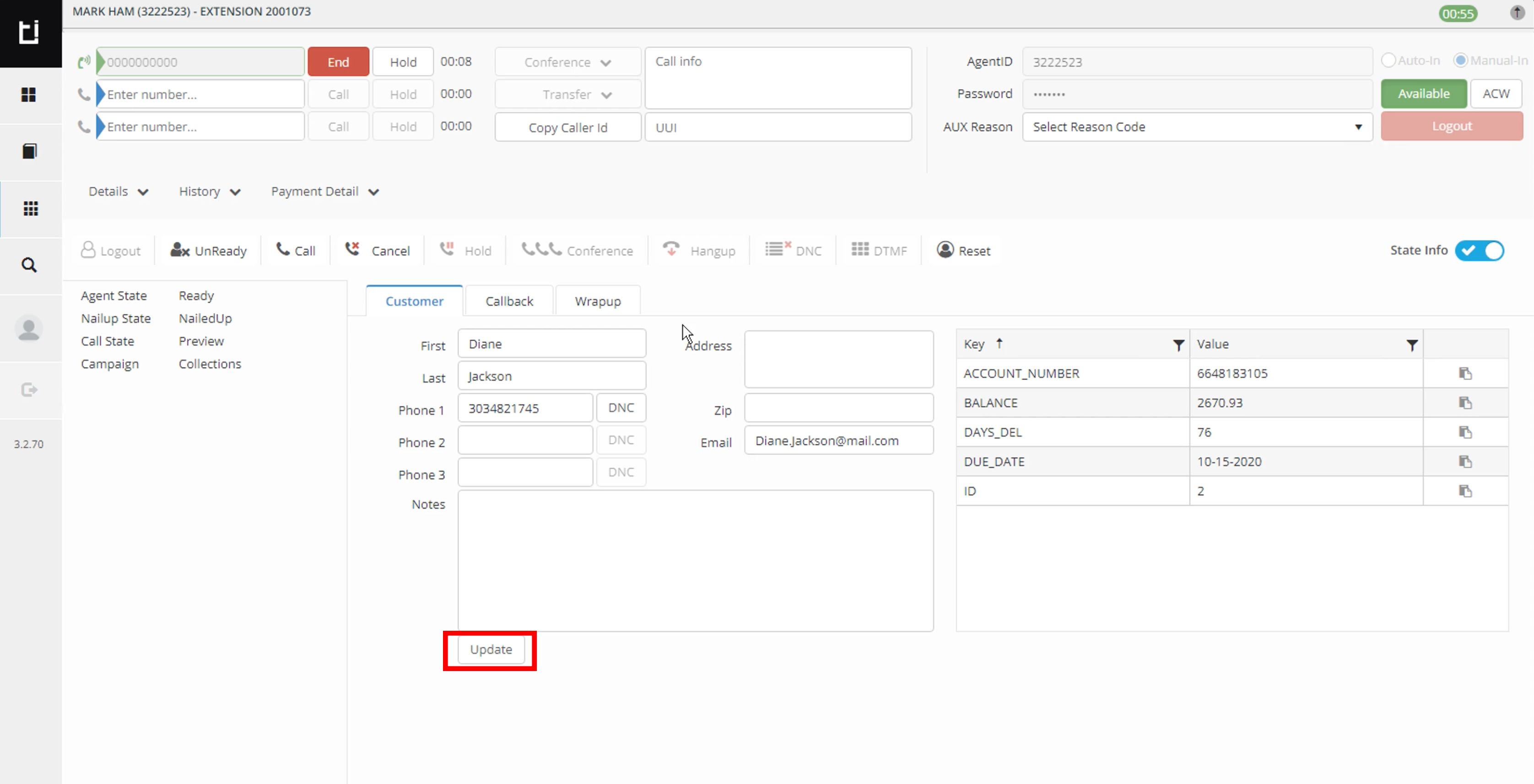 Update customer info in Classic layout