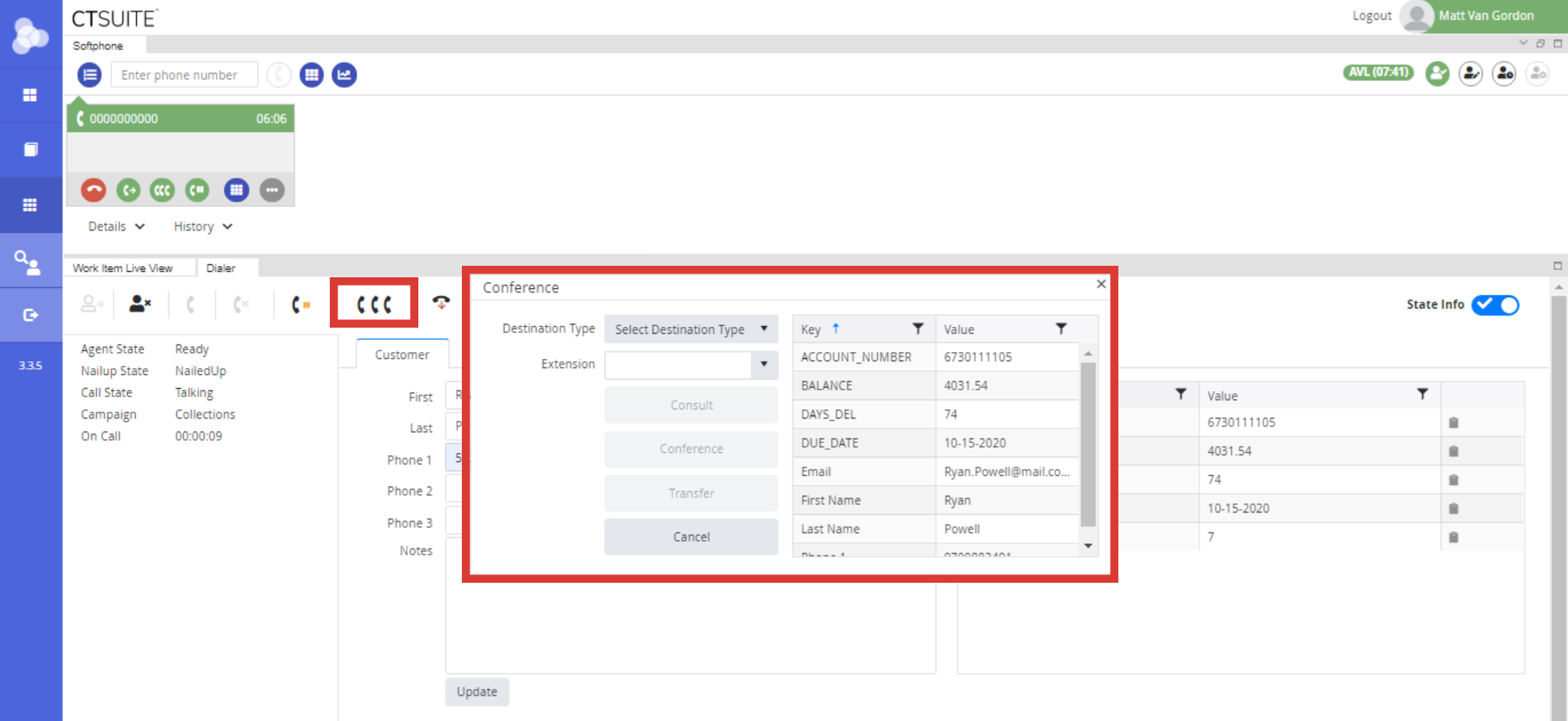 Conferencing a call in Flex layout