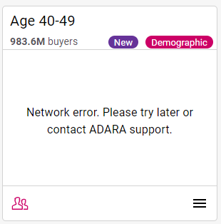 Cortex Catalog - Audience Card Network Error