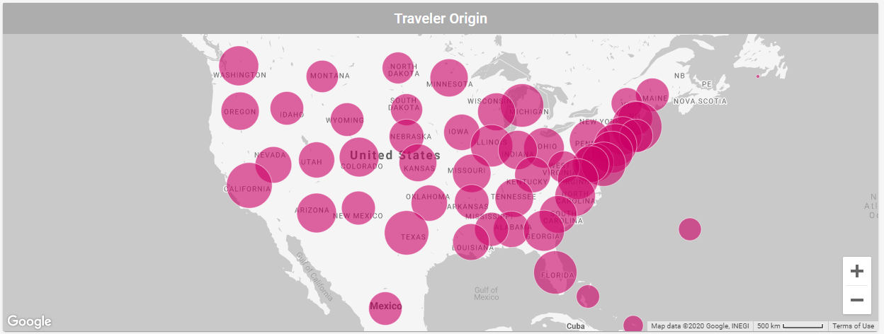 Cortex Search - Signal Insights Detail for **Traveler Origin** Map