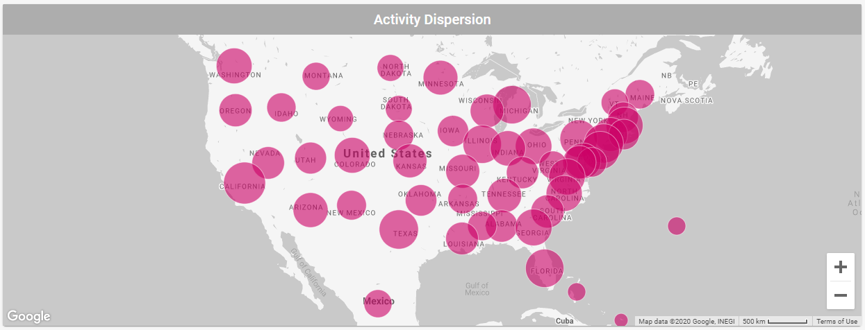 Cortex Search - Signal Insights Detail for **Activity Dispersion** Map