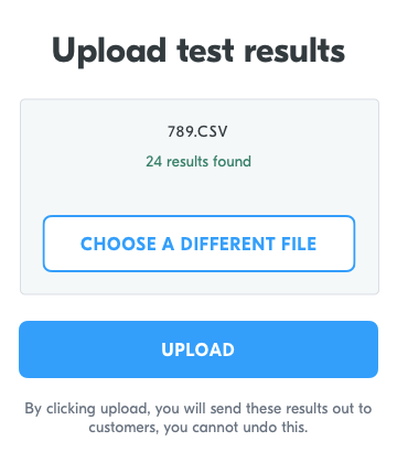 Home page > Upload machine results > Upload file