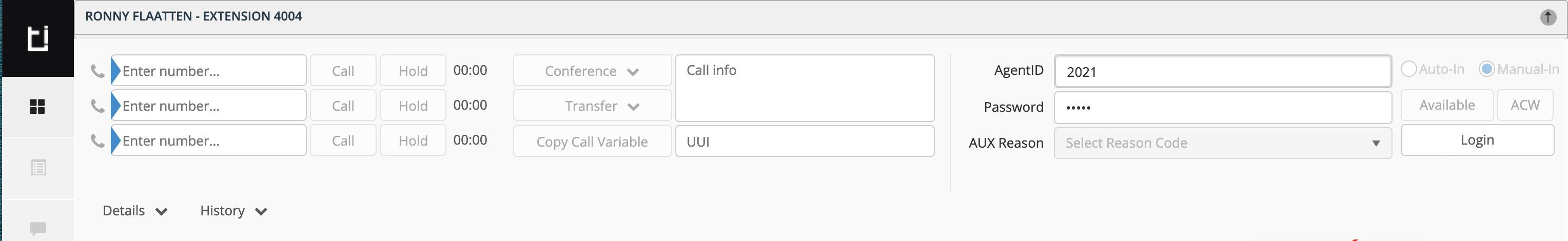 Softphone in Classic Layout