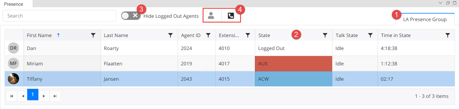 Presence in Flex Layout