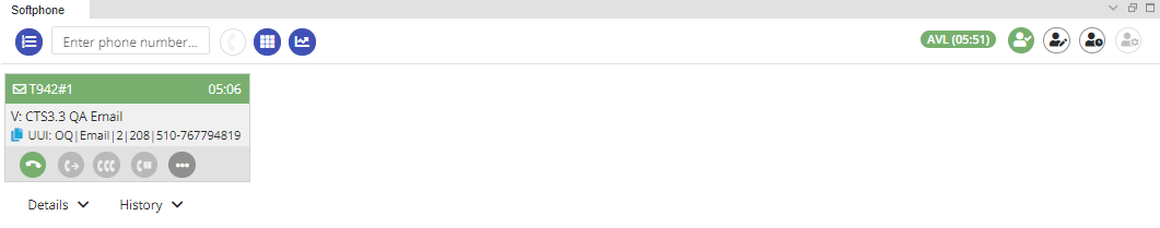Queue name for incoming call displays in the Call Info field (Flex view)
