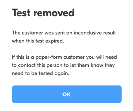 Test removed screen