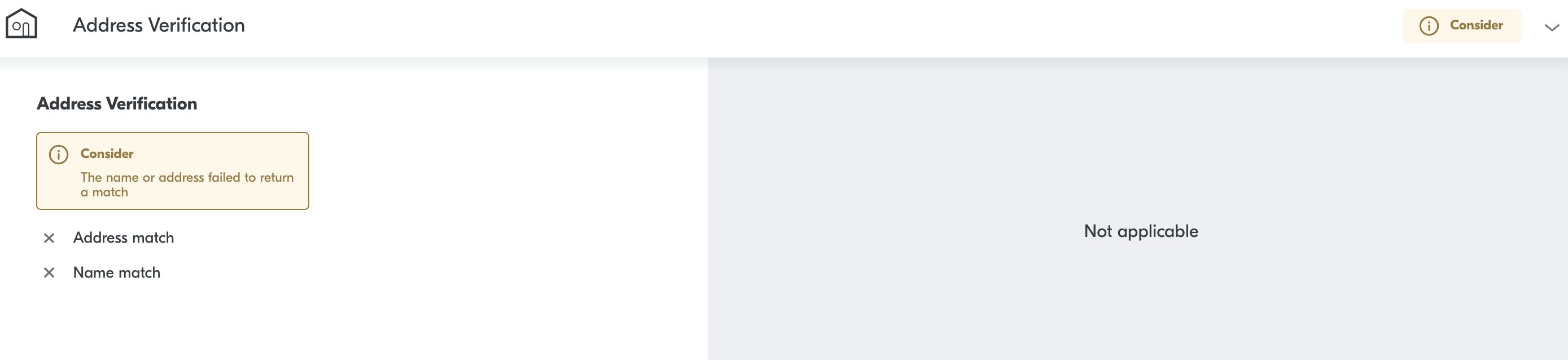 Address check result -> Consider