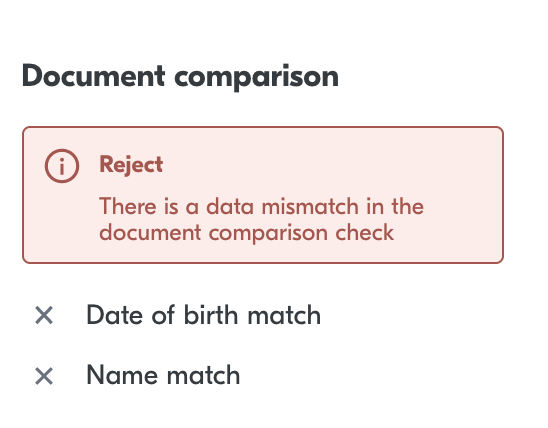 Example of document comparison check