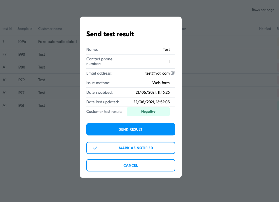 Admin > Held results > Send results