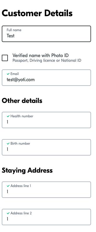 Edit customer details