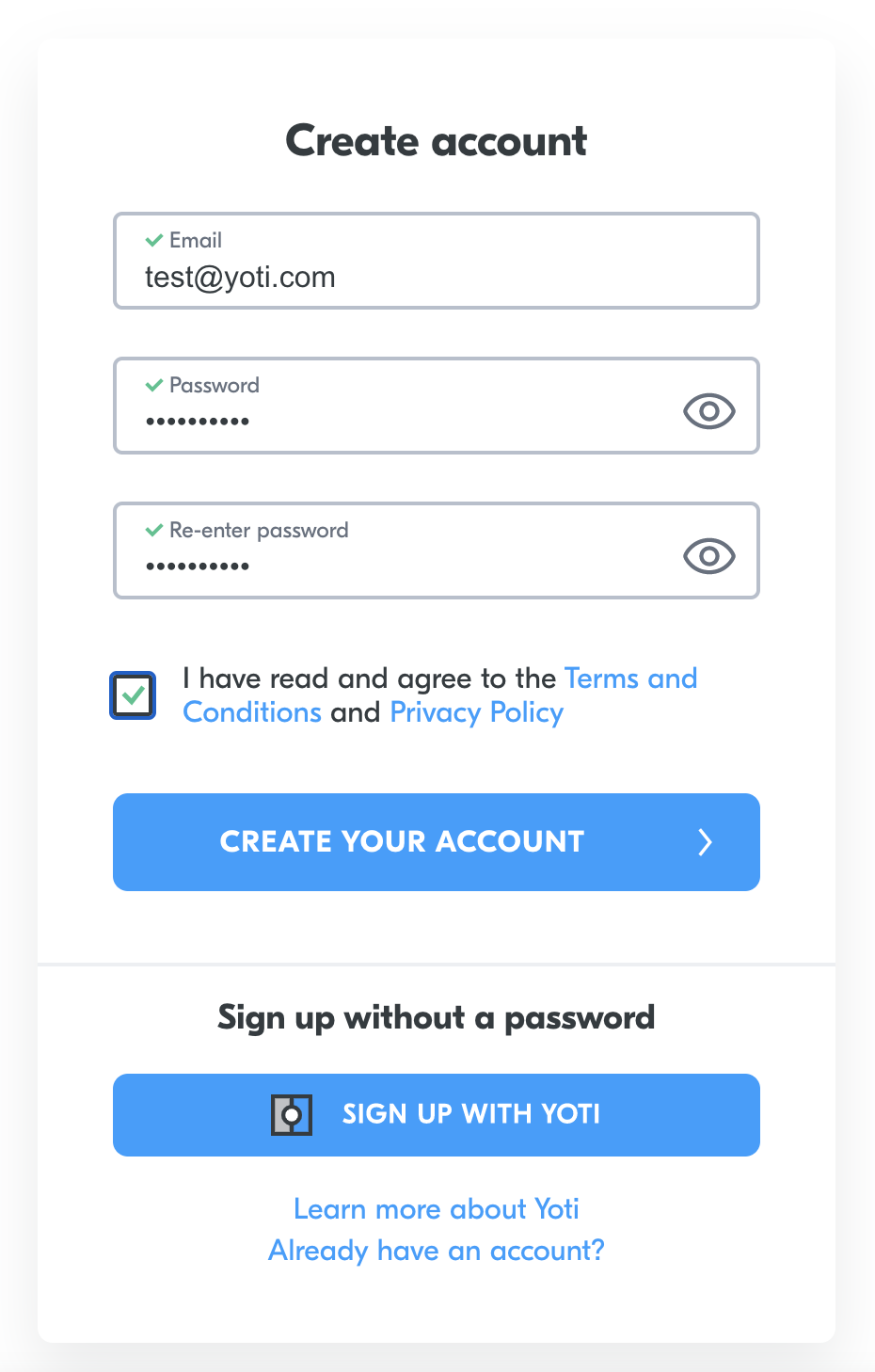 Create your account