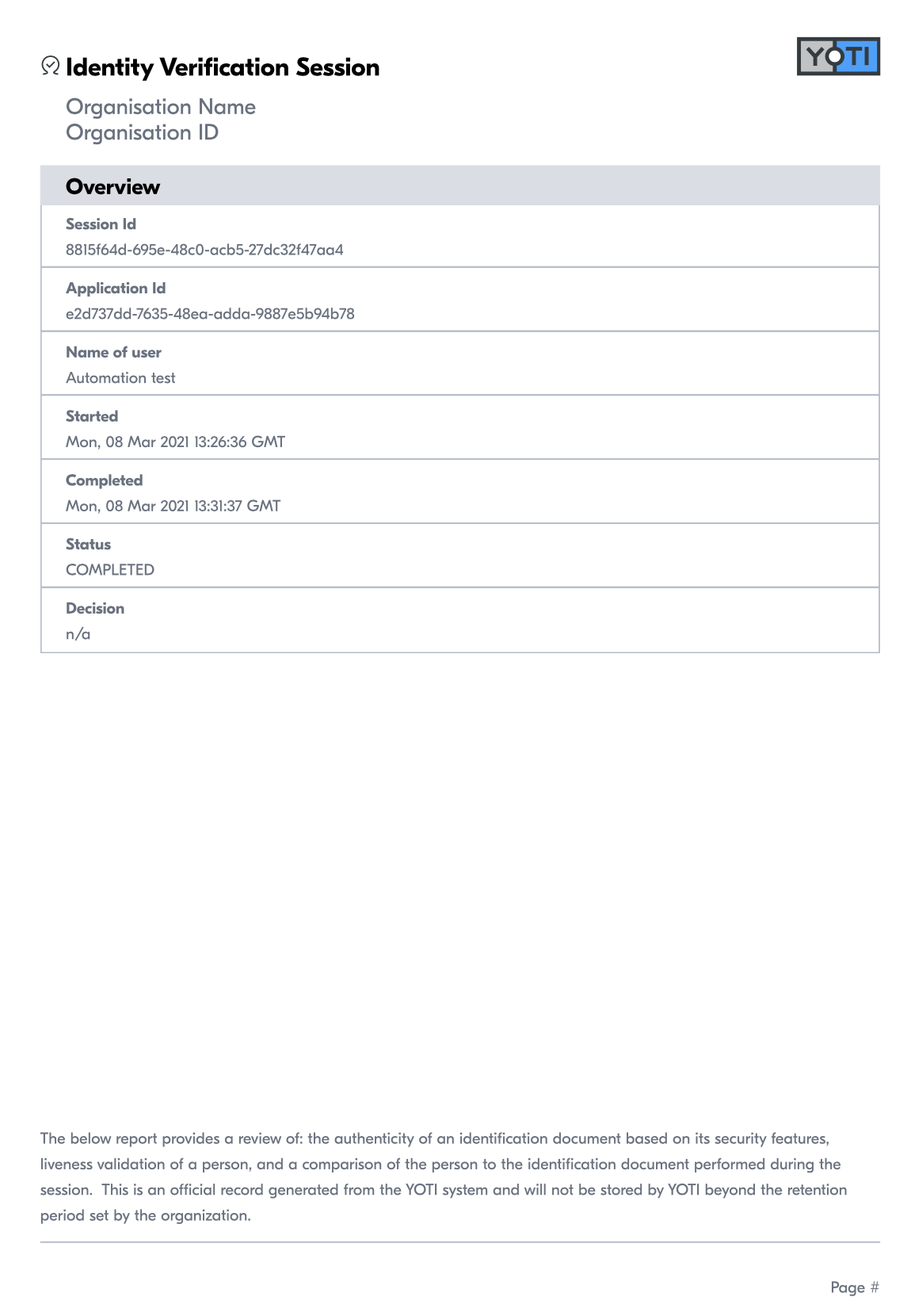 Report page 1