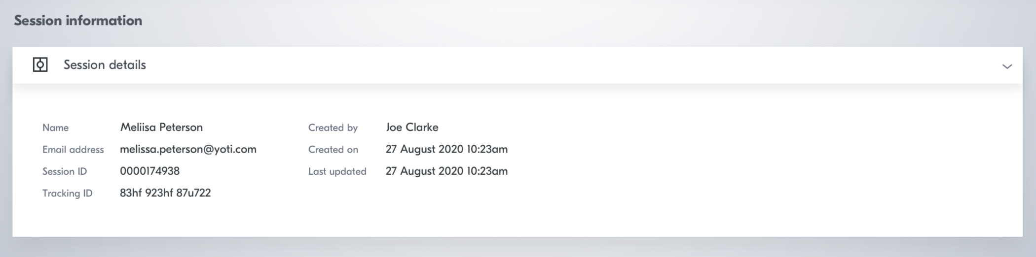 Session details