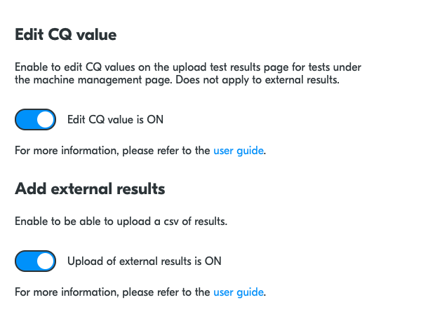 Settings > Results