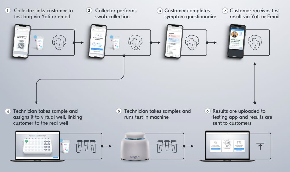 RT-PCR & RT-LAMP testing customer flow