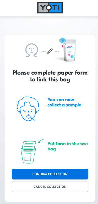 Start collecting &gt; Scan QR &gt; Options &gt; Fill in paper form