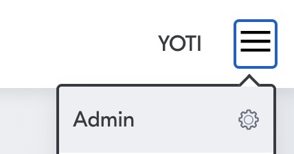 Hamburger menu &gt; Admin