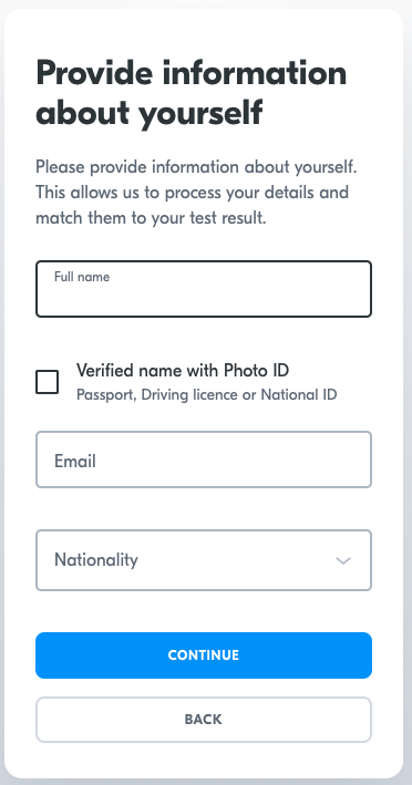 Example if online form is chosen