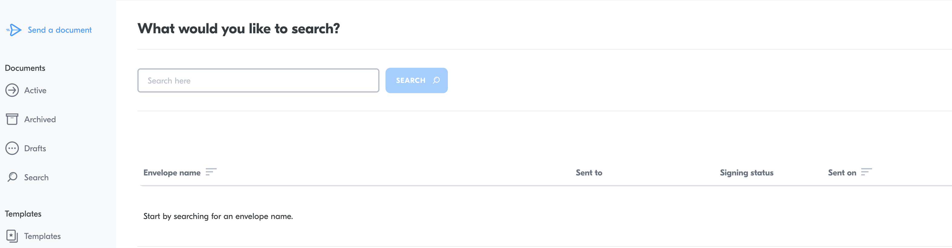 Search envelopes