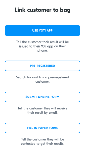 Start collecting &gt; Scan QR &gt; Options