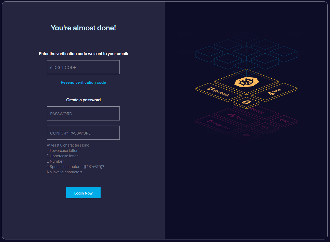 Platform9 – Enter Verification Code
