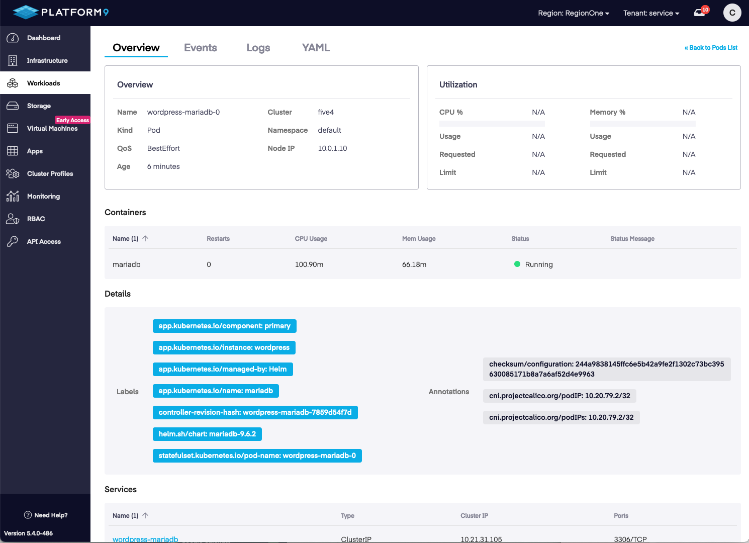 Pod Deep Dive Dashboard
