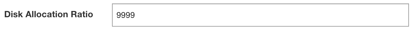 Disk Allocation Ratio