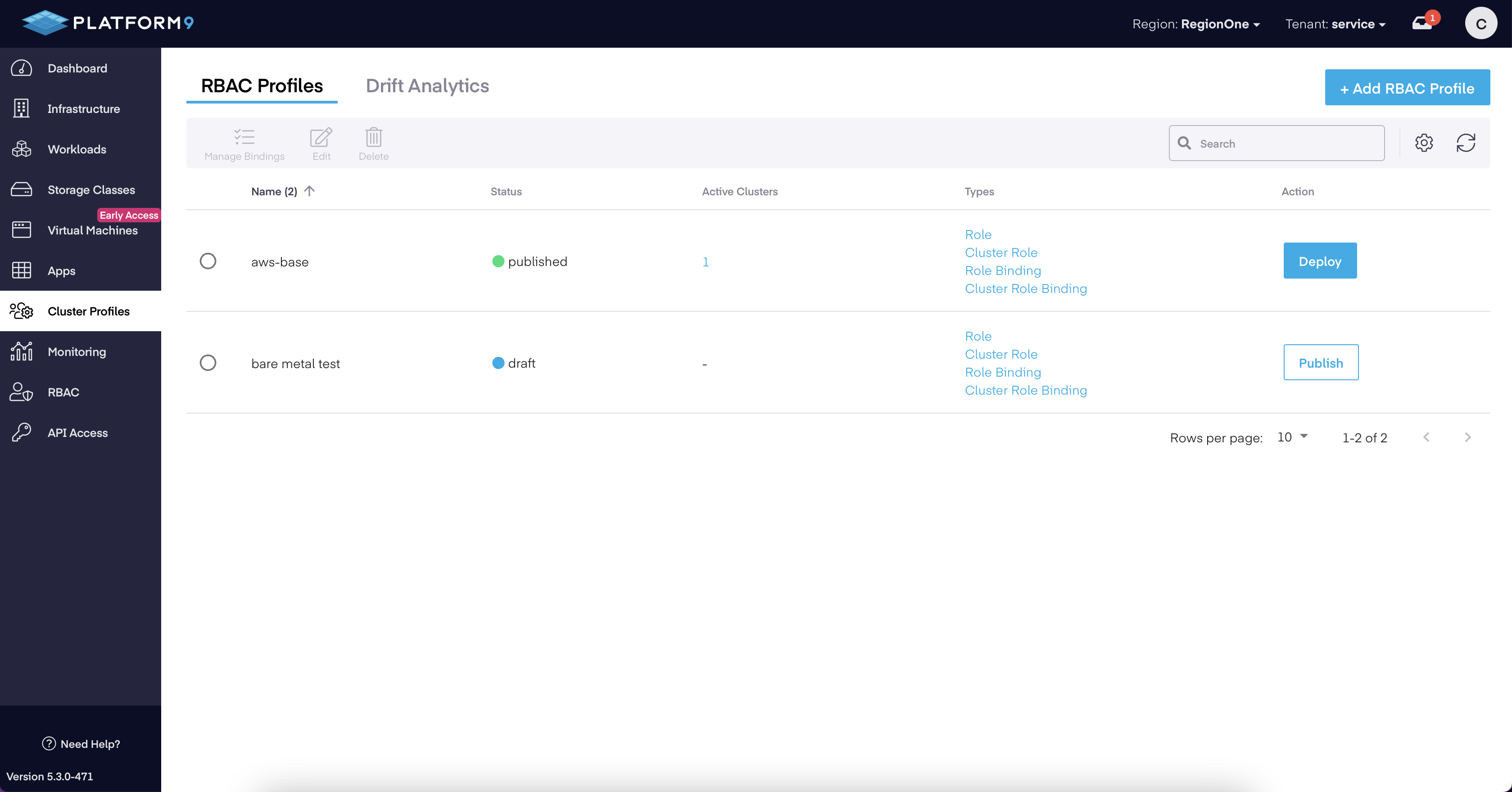 Profile Engine - RBAC Profiles