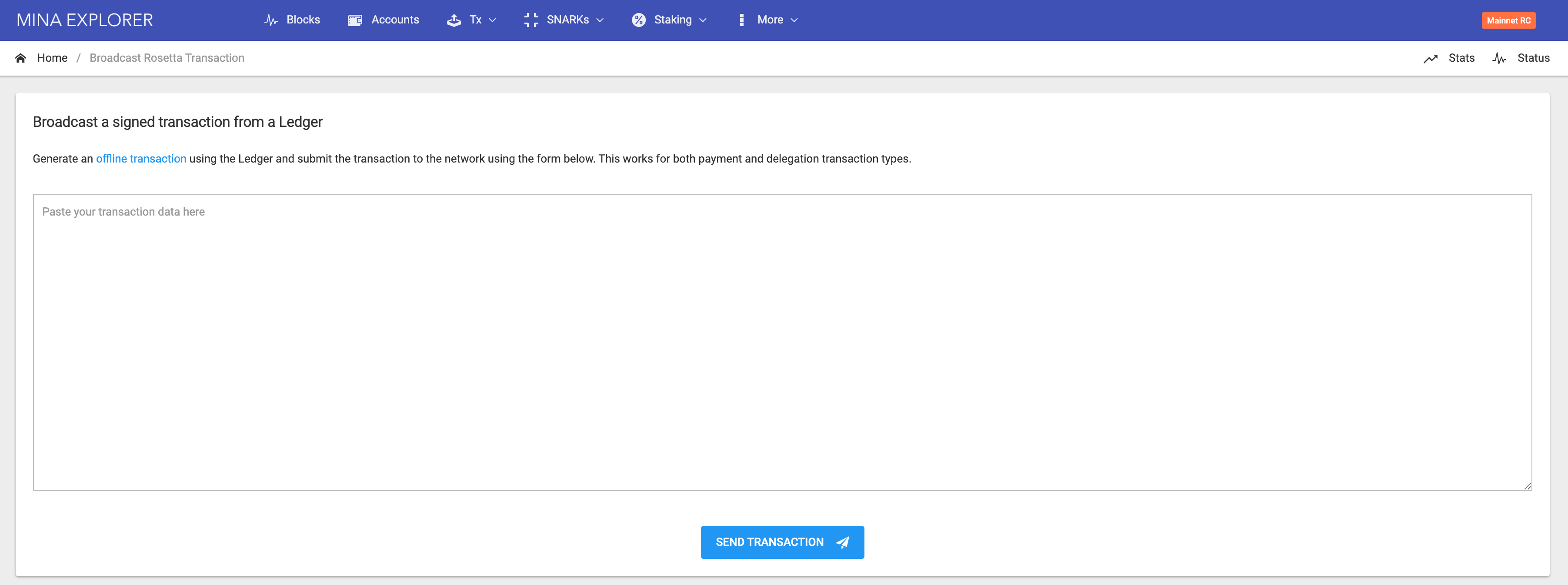 Broadcast a Ledger transaction