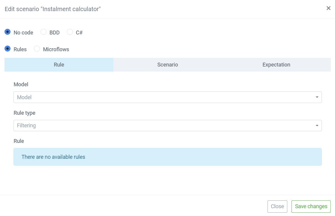 _Test scenario with No-Code_