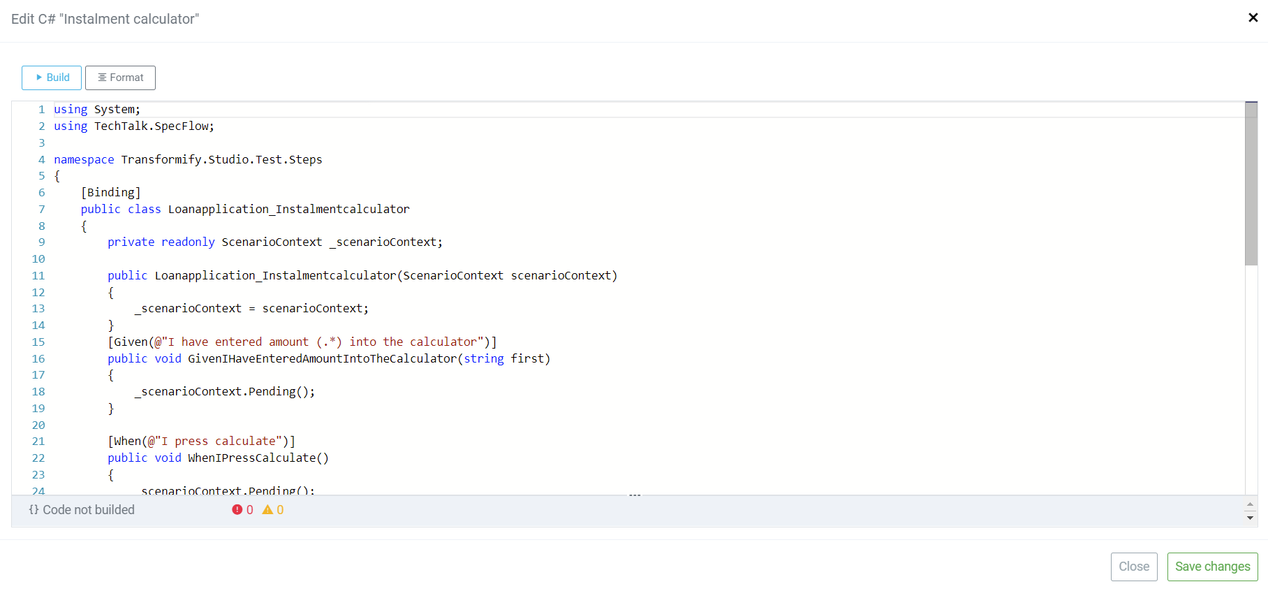 _Behavior Driven Development testing with Low-Code C# test cases_