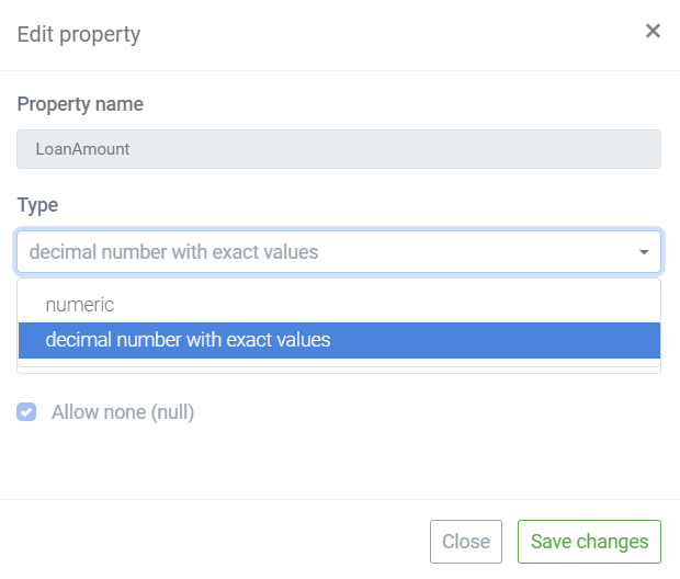 _change property type_