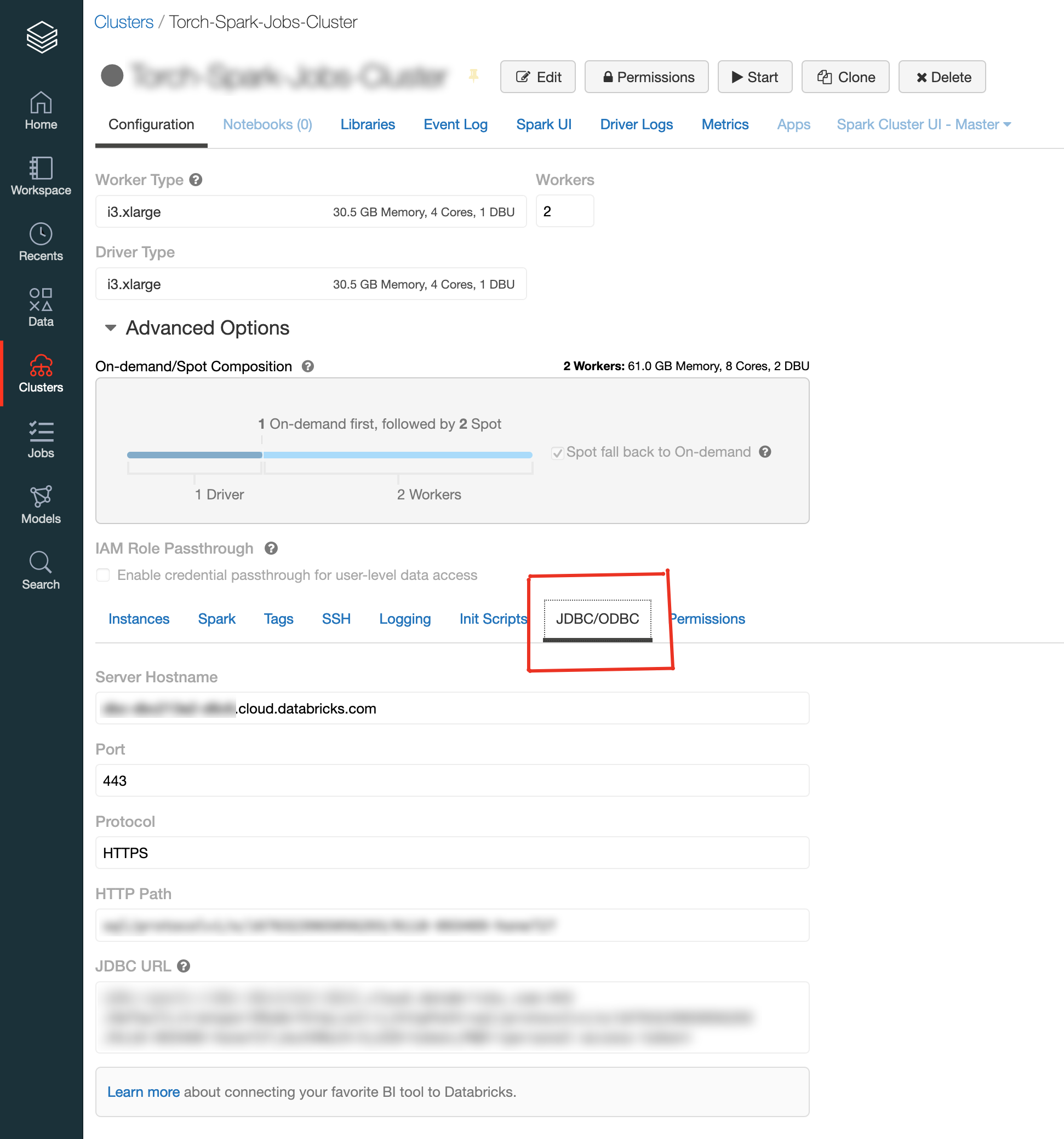 databricks jdbc details