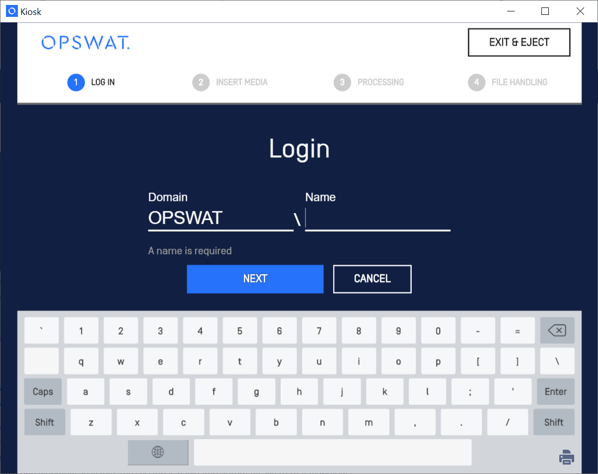 **Image:** Kiosk Login session on Kiosk UI