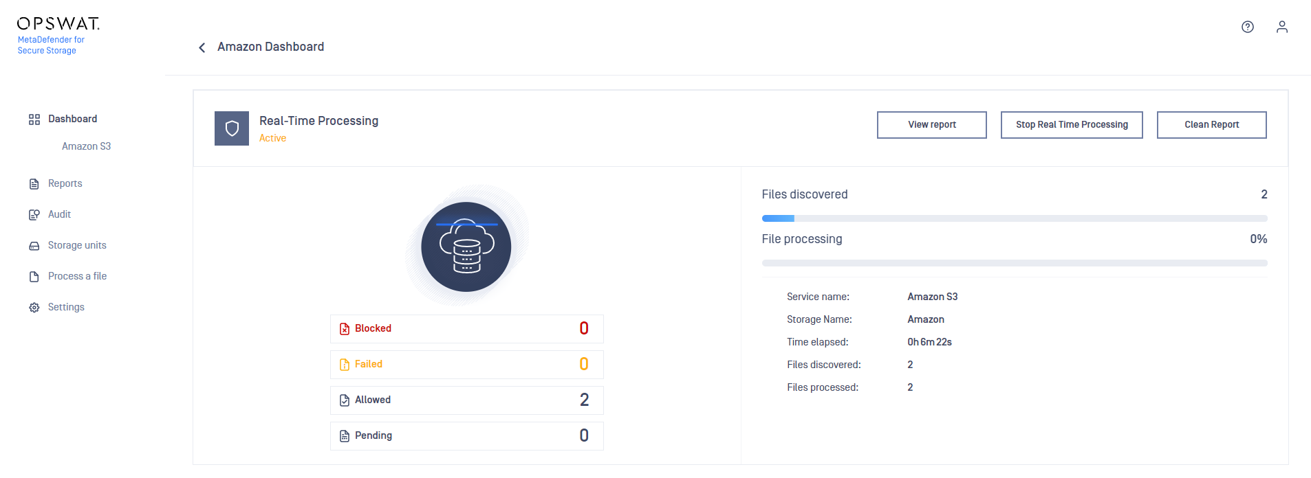 Enable Real time Processing MetaDefender For Secure Storage