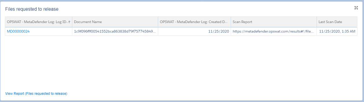 Files can be released via the "Files requested to be released" section on the home page of the OPSWAT app