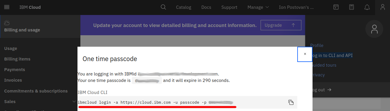 Temporary password